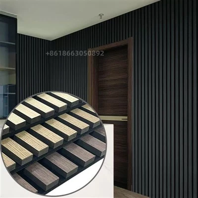 China MDF Natural Oak Charcoal Acoustic Slat Wall Panels