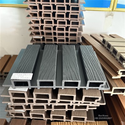 Utomhus WPC räfflade väggpaneler hus utanför väggbeläggningar Trä och plast